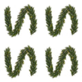 Glendon kerstguirlande set van 4 | groen met bevroren details & LED lampjes | 180cm