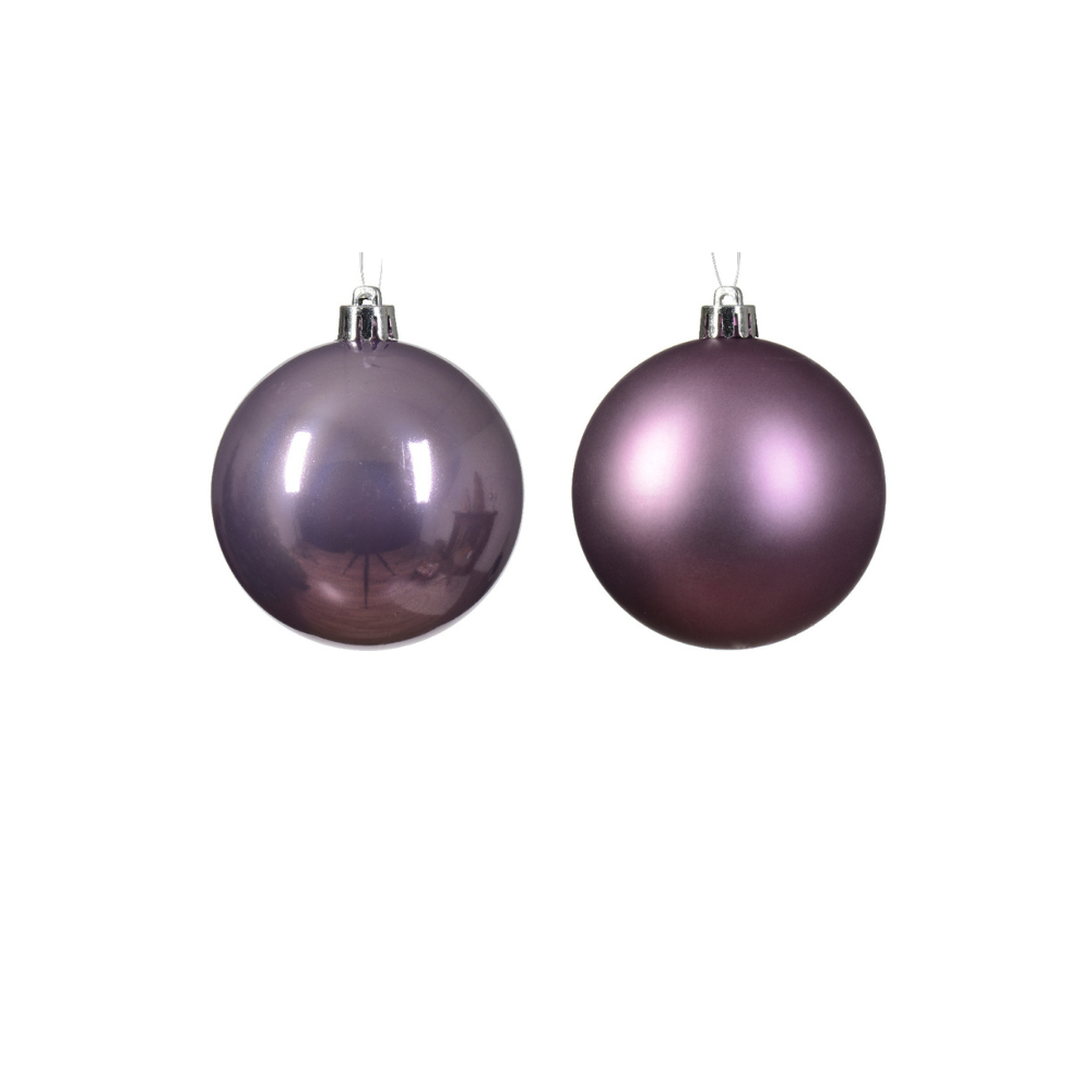 Kerstballen set 16-delig | kristal lila | kunststof/onbreekbaar | 4cm