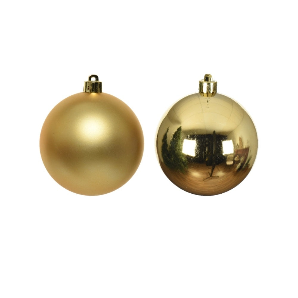 Kerstballen set 12-delig | licht goud | kunststof/onbreekbaar | 6cm