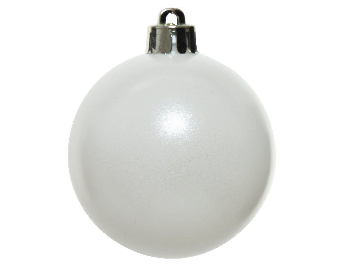 Kerstballen set 12-delig | winterwit | kunststof/onbreekbaar | 6cm