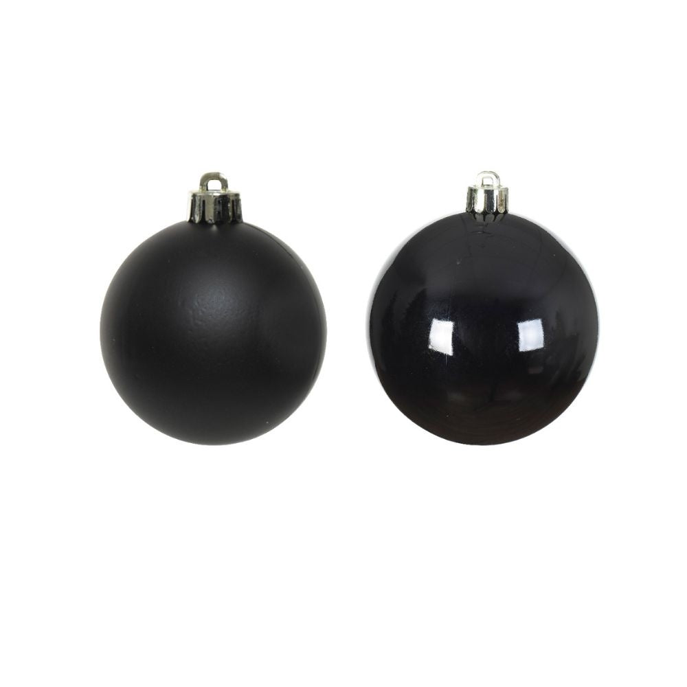 Kerstballen set 12-delig | zwart | kunststof/onbreekbaar | 6cm