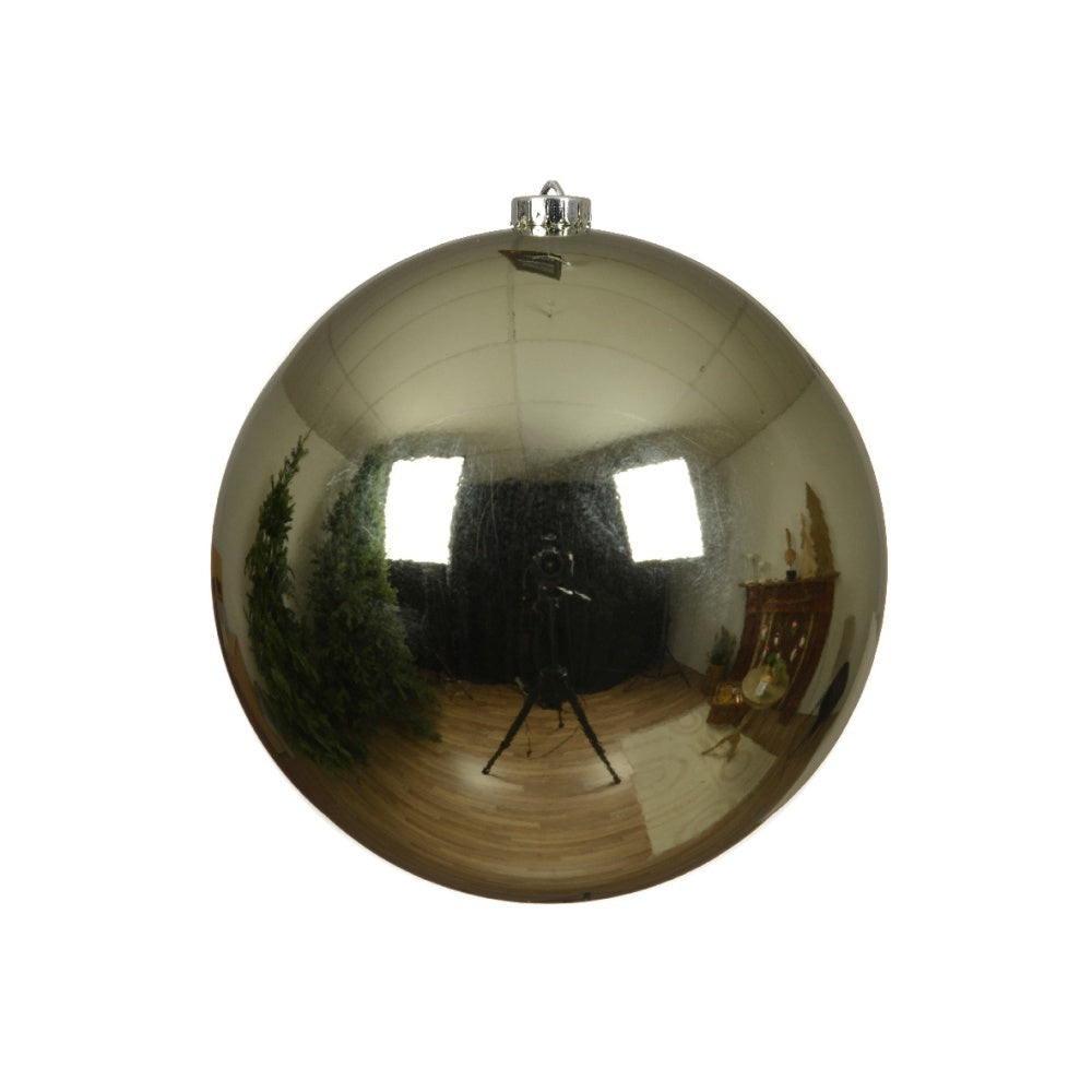Kerstbal groot glanzend | plastic | rozemarijn | 14cm