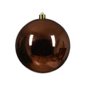 Kerstbal glanzend | plastic | espresso | 14cm
