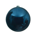 Kerstbal groot glanzend | plastic | nachtblauw | 14cm