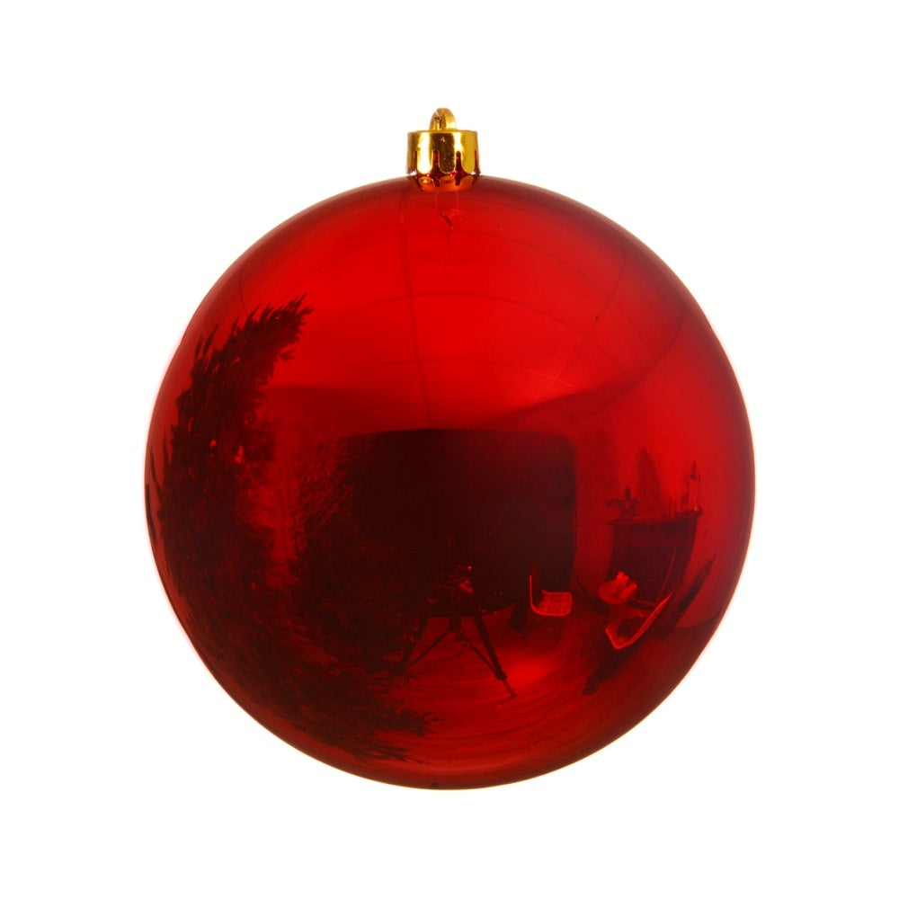 Kerstbal glanzend | plastic | rood | 20cm
