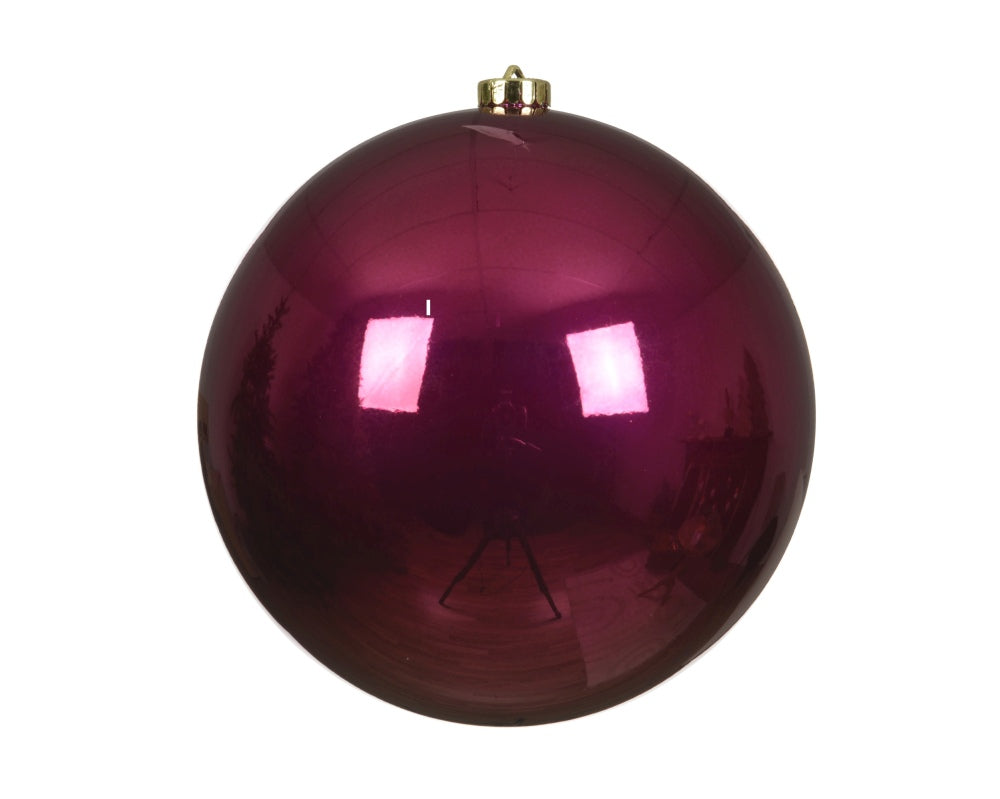 Kerstbal glanzend | plastic | ossenbloed | 20cm