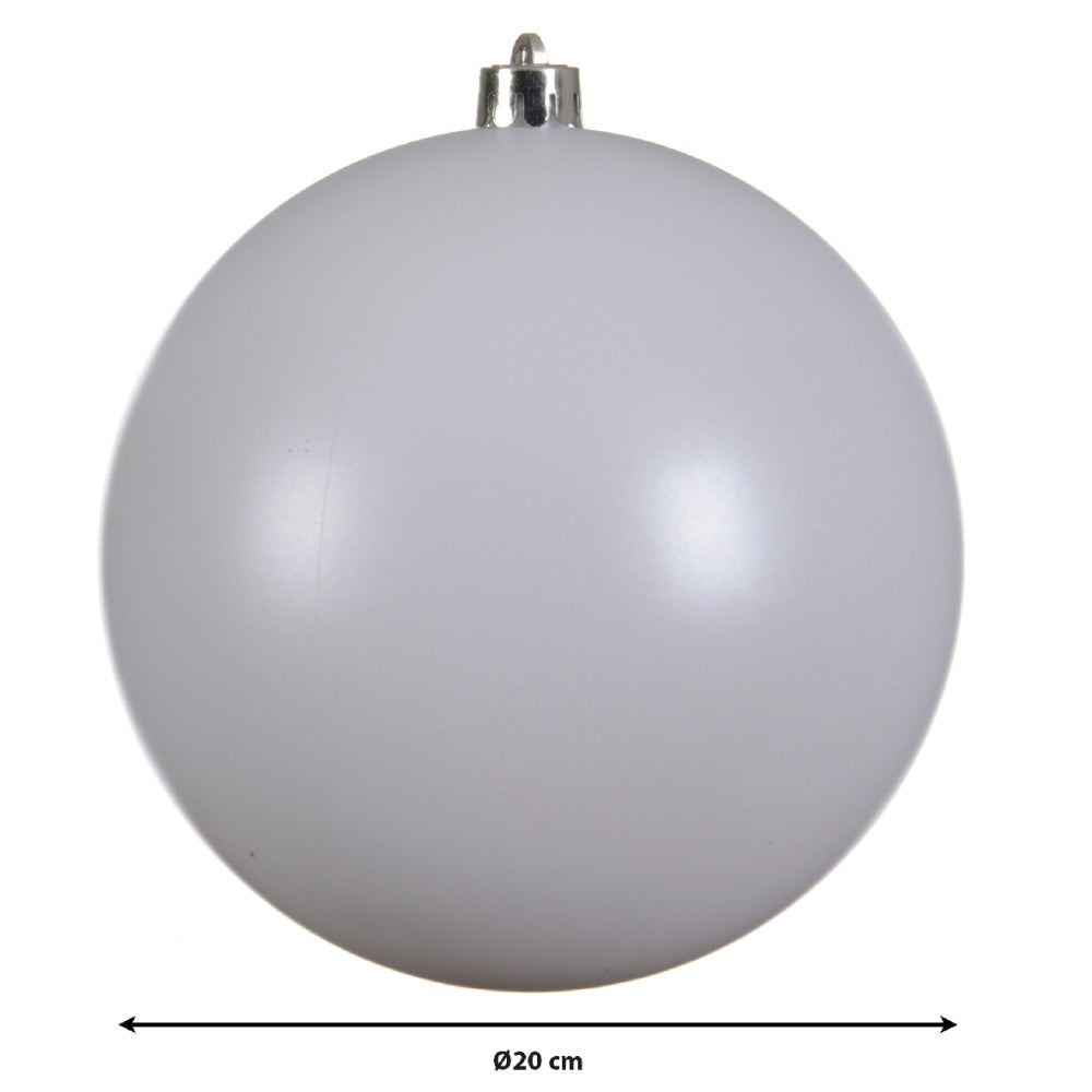 Kerstbal mat | plastic | winterwit | 20cm