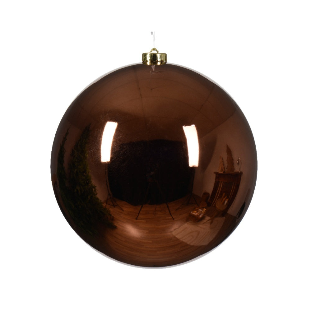 Kerstbal glanzend | plastic | espresso | 20cm