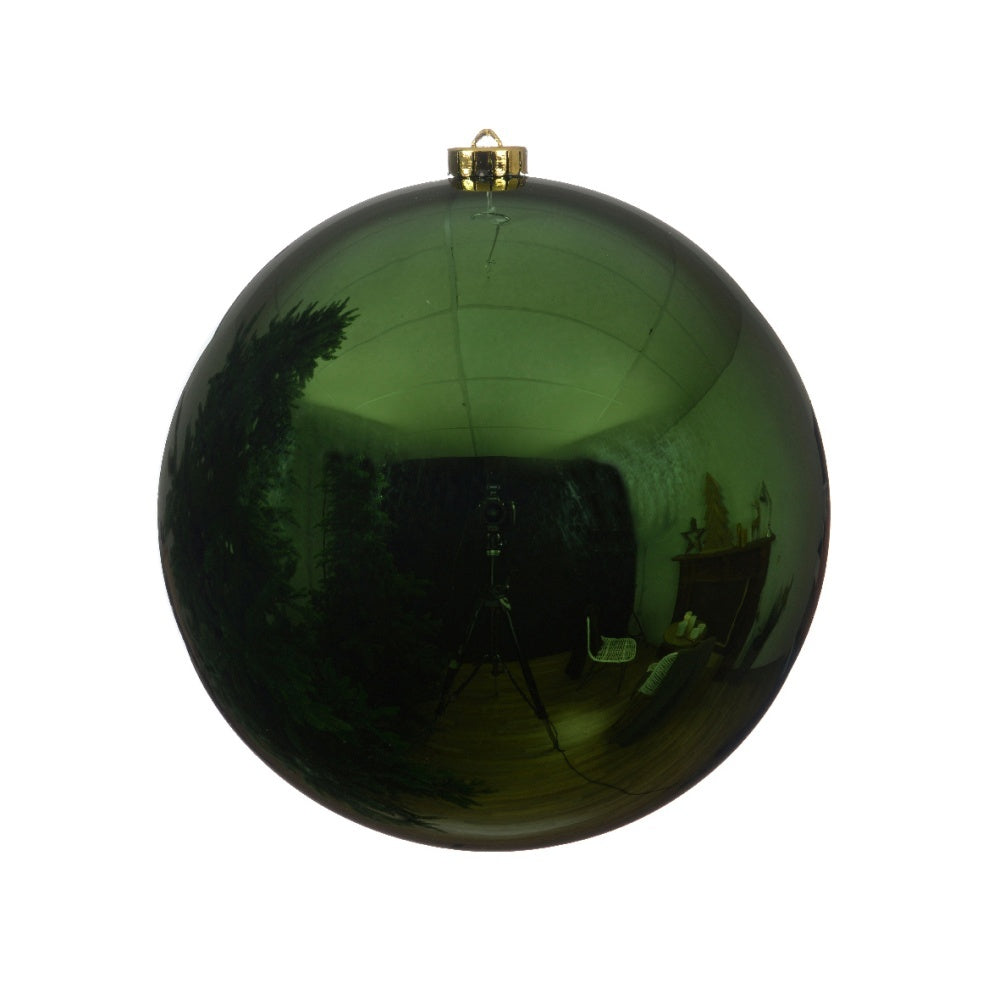 Kerstbal glanzend | plastic | dennengroen | 20cm