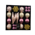 Kerstballen mixbox 46-delig | glanzend/mat/glitter | roze/goud