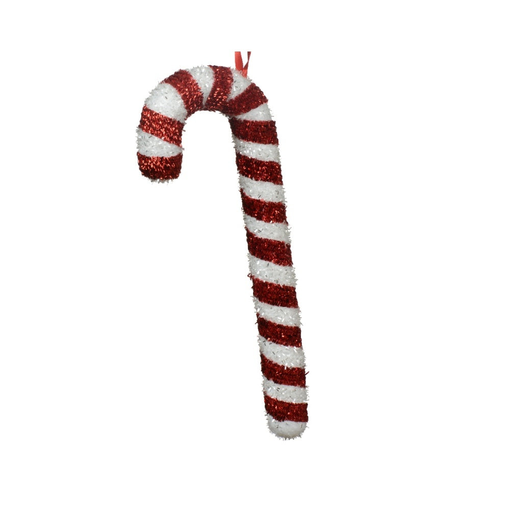 Kersthanger zuurstok | foam | rood/wit | 30cm