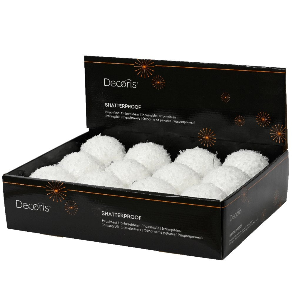 Kerstbal op draad | foam | wit | 8cm