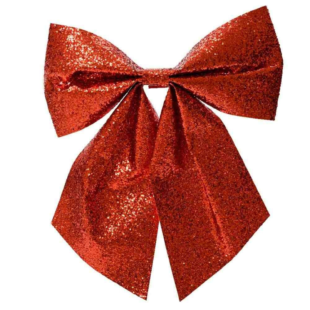Kerststrik | polyester | rood | 24cm