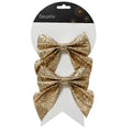 Kerststrik | polyester | goud/glitters | set van 2 | 16cm