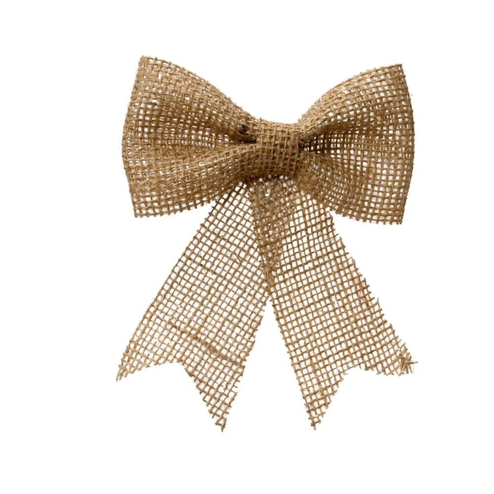 Kerststrik | 2-delig | jute | 17cm