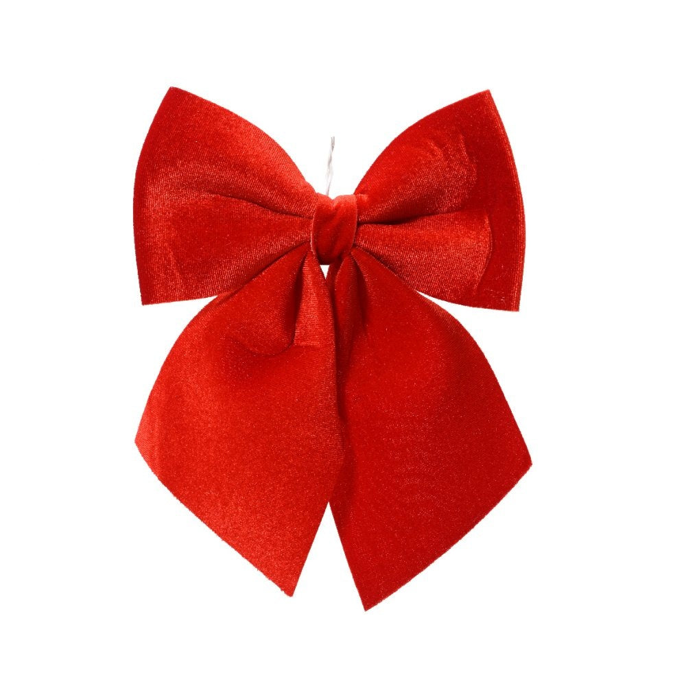 Kerststrik | polyester | rood | 24cm