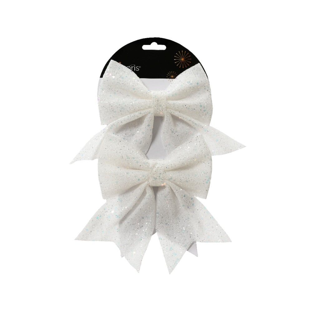 Kerststrik | 2-delig | spons | wit | 13cm