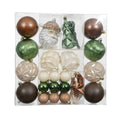 Kerstballen mixbox groen/espresso/wit | plastic | diverse maten