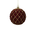 Kerstbal | plastic | ossenbloed | 8cm