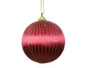 Kerstbal | plastic | donkerroze | 7,5cm