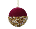 Kerstbal | plastic | ossenbloed | 10cm