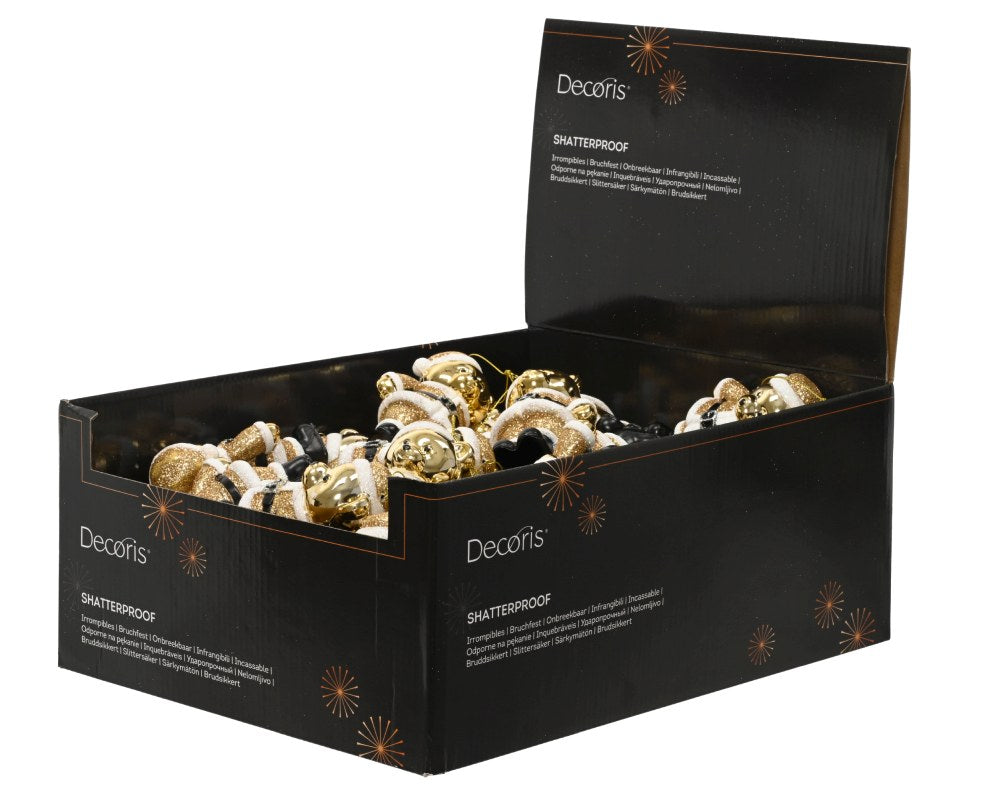 Kersthanger beer | onbreekbaar | goud met glitters | 11,6cm