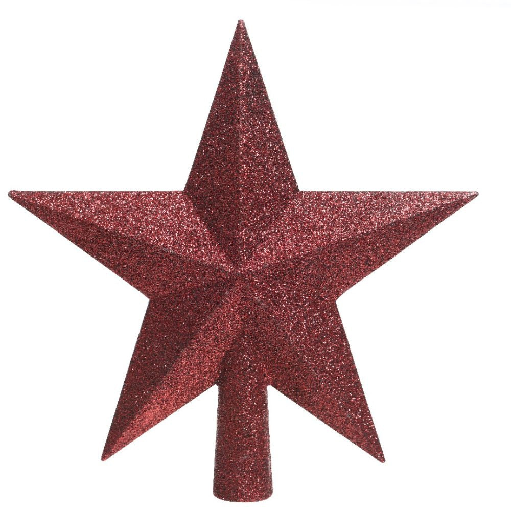 Kerstboom piek van glas | ossenbloed | 19cm