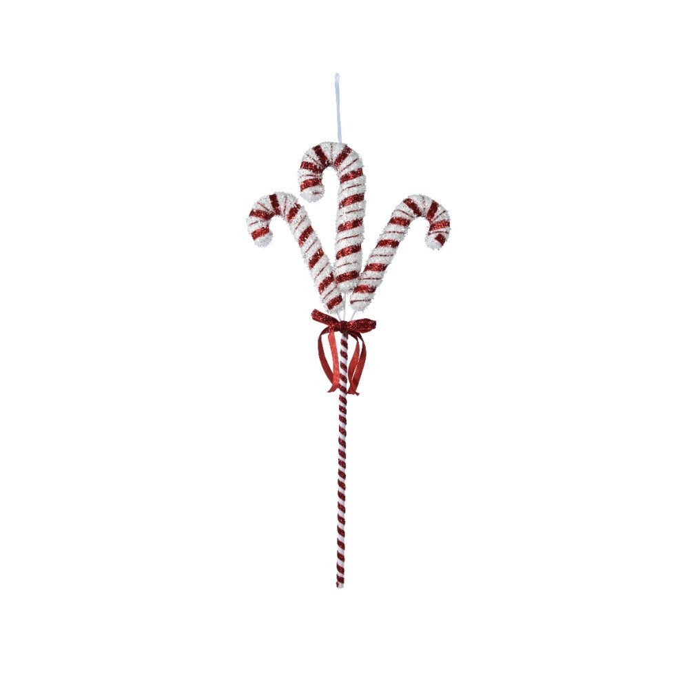 Kersthanger zuurstokken | foam | rood/wit | 58cm
