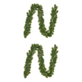 Norton kerstguirlande set van 2 | groen met LED lampjes | 180cm