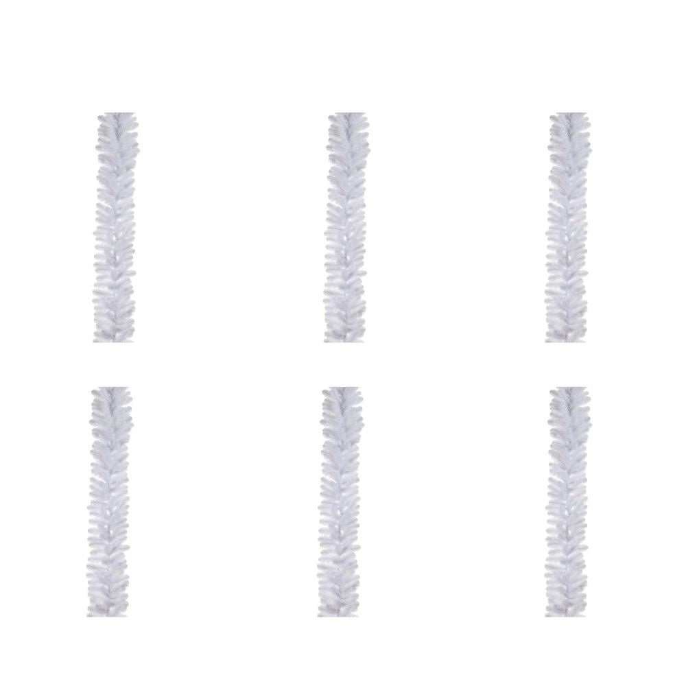Icelandic kerstguirlande set van 6 | wit | 180cm