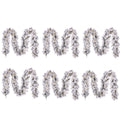 Dinsmore kerstguirlande set van 6 | groen met bevroren details & LED lampjes | 270cm