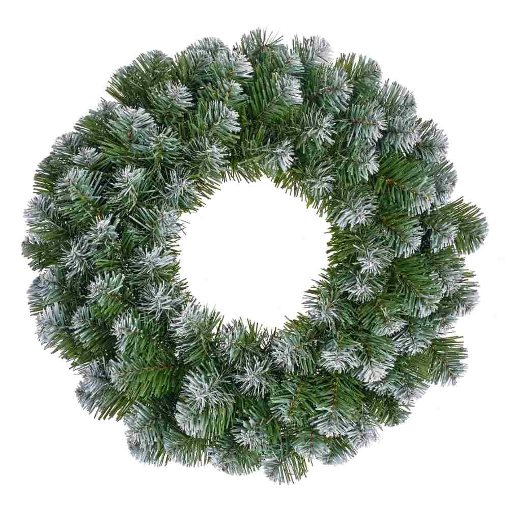 Norton kerstkrans | groen met bevroren details | 60cm
