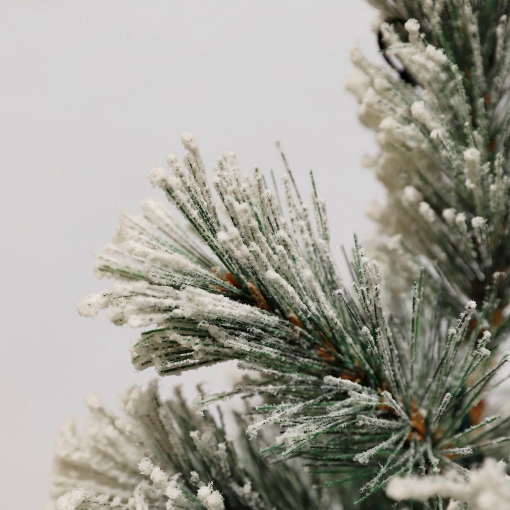 Dinsmore kerstboompje in pot 90xø50cm | groen met bevroren details