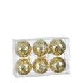 Disco kerstbal | 6-delig | spiegelend | champagne | 6cm