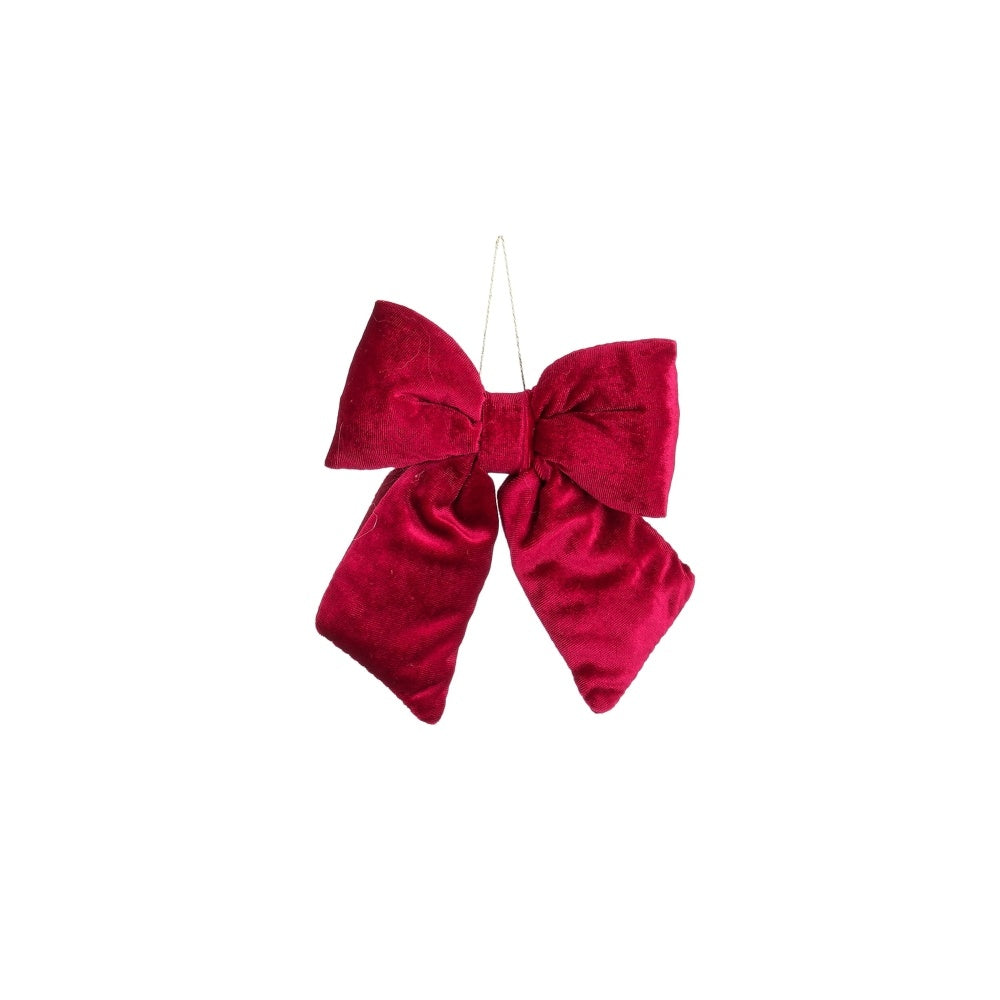 Kerststrik | polyester | donkerrood | 17cm
