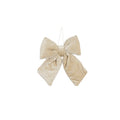 Kerststrik | polyester | creme met spikkels  | 17cm