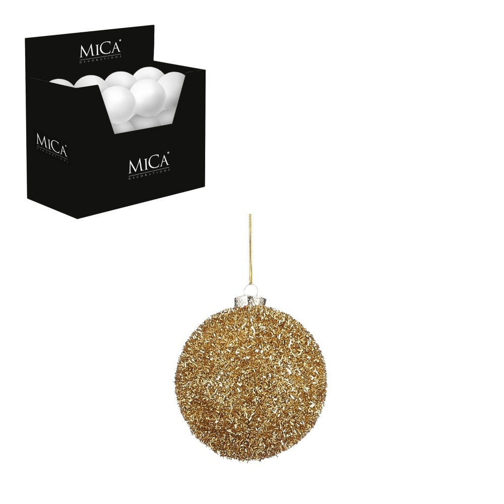 Kerstbal | onbreekbaar | goud | 10cm