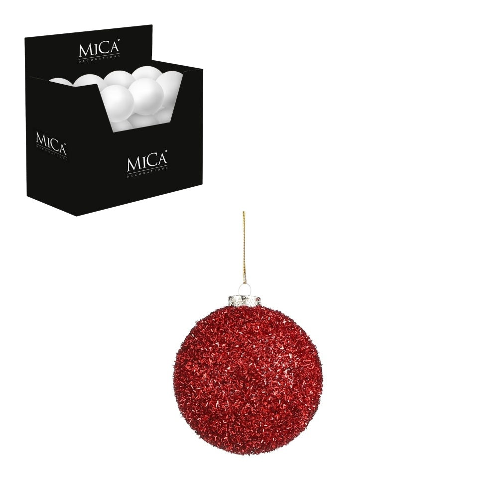 Kerstbal | onbreekbaar | rood | 10cm
