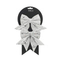 Kerststrik | polyester | zilver | set van 2 | 13cm