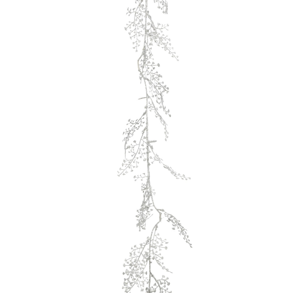 Slinger bladeren | polystyreen | zilver | 180cm