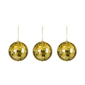 Disco kerstbal | set van 3 | spiegelend | goud | 8cm