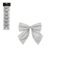Kerststrik | plastic | zilver | set van 6 | 12cm