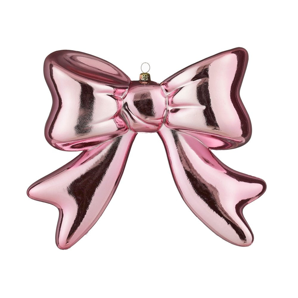 Kersthanger strik | onbreekbaar | roze | 20cm