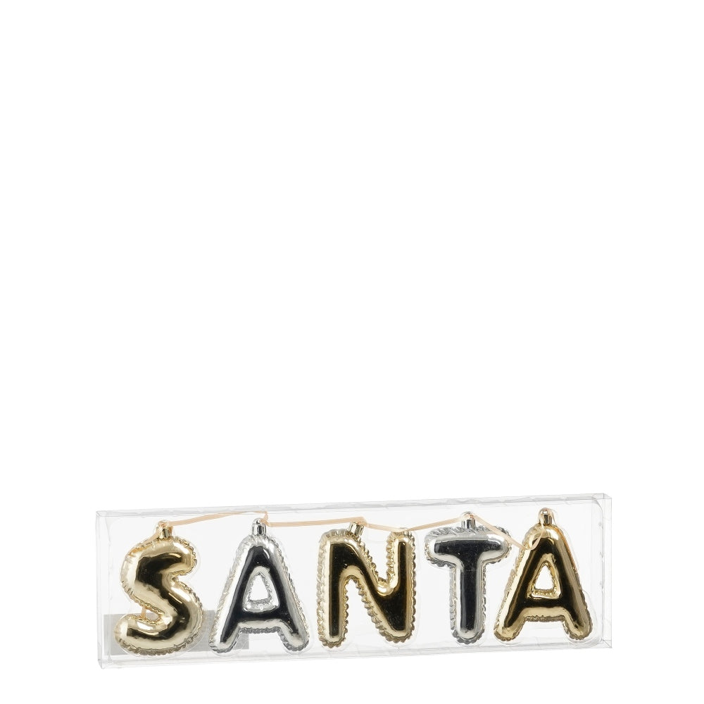Kerstslinger kerstman | 5-delig | onbreekbaar | goud/zilver | 10cm