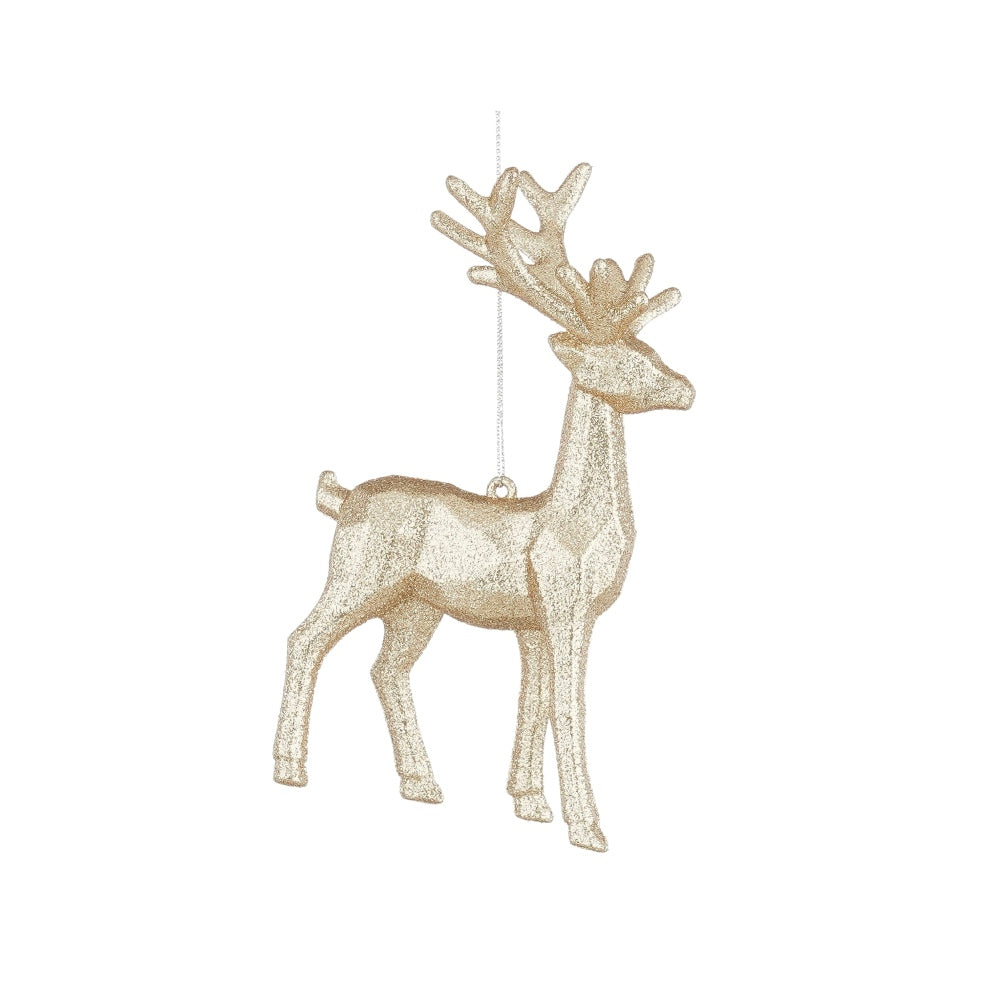 Kersthanger rendier | onbreekbaar | champagne | 15cm