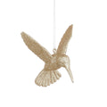 Kersthanger kolibrie | onbreekbaar | champagne | 9,5cm