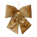 Kerststrik | polyester/fluweel | goud | 34cm