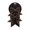 Kerststrik | plastic | donkerbruin | set van 2 | 13cm