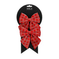 Kerststrik | polyester | rood/geruit | set van 2 | 13cm