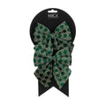 Kerststrik | polyester | groen/geruit | set van 2 | 13cm